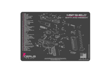 Image of Cerus Gear 3mm Promats 12"x17" S&amp;w M&amp;p Shield Sch Char Grey, CERHMSWMPSHLDSCHPNK