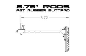 Image of A3 Industries 2-Bolt Mount Modular Telescoping Stock w/No Buttpad, Black, 7.00in, MTS-2B-7.00-BP1