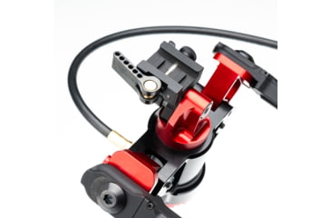 Image of ACCU-TAC Hyb-500 Hydro Bipod, Picatinny, Cants, Remote Vert Adjust, Black/Red, Large, HYB-0500