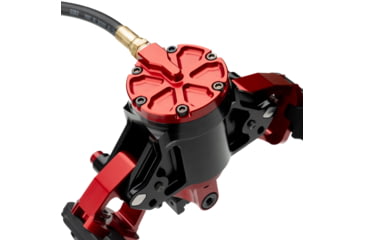 Image of ACCU-TAC Hyb-500 Hydro Bipod, Picatinny, Cants, Remote Vert Adjust, Black/Red, Large, HYB-0500