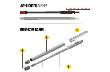 Image of Adaptive Tactical Tac-Hammer 10/22 Takedown Bull Barrel, Comp, Matches Stainless, Black/Bright, AT-07103