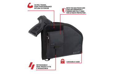 Image of ALLEN 78-9 PISTOL CASE W/MAG POUCH FULLSIZE BLK