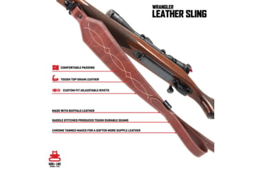 Image of Allen Heritage Western Scallop Leather Rifle Sling, Brown, 8508