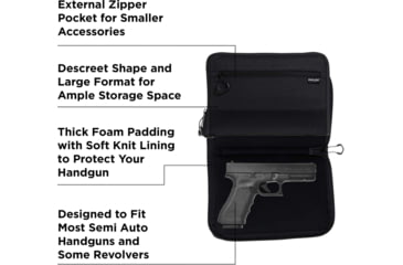 Image of Allen Auto-Fit 2.0 Deluxe Handgun Case, Black, 12 in x 8 in, 7758