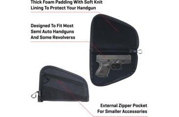 Image of Allen Auto-Fit 2.0 Handgun Case, Black, 10.5 in x 7.25 in, 7749