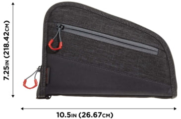 Image of Allen Auto-Fit 2.0 Handgun Case, Heather Gray/Red, 10.5 in x 7.25 in, 7748