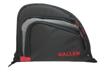 Image of Allen Auto-Fit 2-Pocket Handgun Case Measures 9.5x7.25 Inches Black/Gray/Red