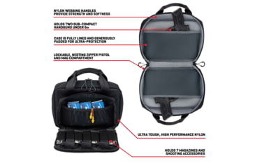 Image of Allen Double Pistol Bag, Black, 3639