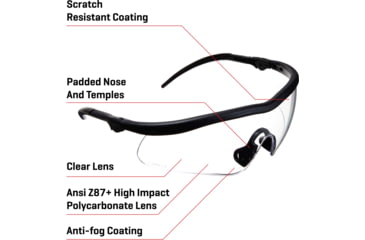 Image of Allen Guardian Shooting Safety Glasses, Black Frame, Clear Lenses, One Size, 2384