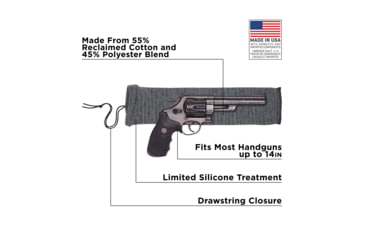 Image of Allen Knit Handgun Sock, Heather Gray, 14x3.75in, 1314
