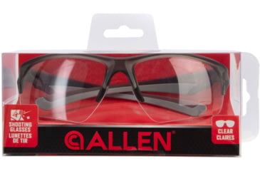 Image of Allen Outlook Shooting Safety Glasses, Smoke Frame, Clear Lenses, One Size, 2383