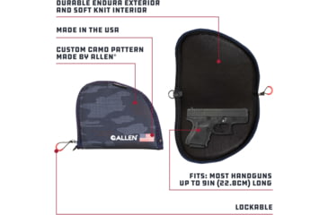 Image of Allen Patriot Handgun Case, Red/White/Blue/Patriotic Camo, 9 in, 950-9