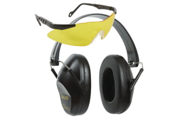 Image of Allen Reaction Lo-Profile Shooting Muff And Glasses Combo, Dark Gray/Yellow, 2316