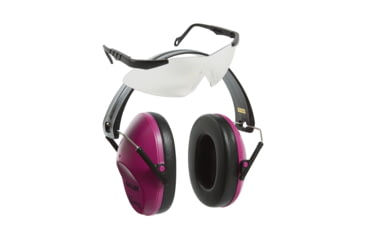 Image of Allen Reaction Lo-Profile Shooting Muff and Glasses Combo, Adult, Orchid/Clear, 2317