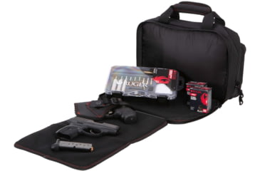Image of Allen Ruger Sendero Duoplex Double Handgun/Pistol Attache, Black/Red, 27416