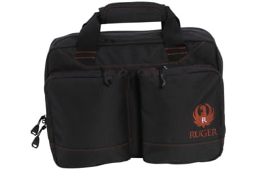 Image of Allen Ruger Sendero Duoplex Double Handgun/Pistol Attache, Black/Red, 27416