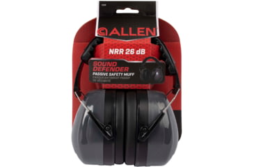 Image of Allen Sound Defender Foldable Safety Earmuffs, 26 dB NRR, ANSI S3.19 &amp; CE EN352-1 Hearing Protection Rated, Black/Gray, One Size, 2336