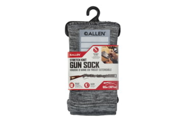 Image of Allen Stretch Knit Gun Sock w/Writeable ID Label for Muzzleloaders and Unstrung Recurve Bows, Silicone Threated, Gray, 66 in, 13169