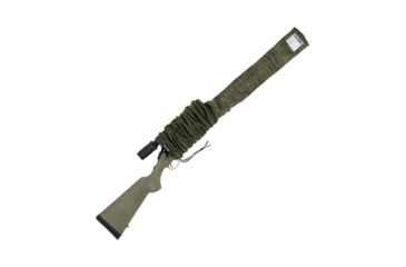 Image of Allen Stretch Knit Gun Sock w/Writeable ID Label for Rifles with Scopes and Shotguns, Silicone Treated, Green, 52 in, 13171