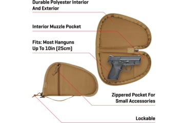 Image of Allen Torrey Handgun Case, Coyote, 10.5 in x 6.5 in, 3613
