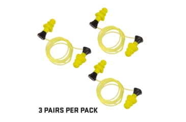Image of Allen ULTRX Tethered Silicone Ear Plugs, 3-Pairs, Yellow, 4118