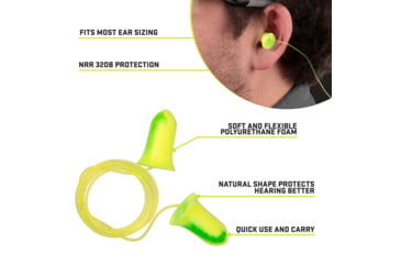 Image of Allen ULTRX Tethered Tapered Foam Ear Plugs, 5-Pairs, Orange, 4119