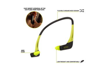 Image of Allen ULTRX Wave Banded Ear Plugs, Gray/Yellow, 4102