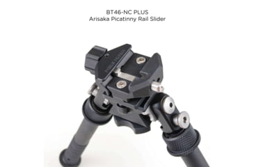 Image of Atlas PSR Standard Bipod, 5-9.4in Height Range, Area 419 ARCALOCK Clamp, Black, BT46NCPLUSA419ARCALK