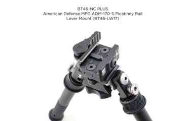 Image of Atlas PSR Standard Bipod, 5-9.4in Height Range, Area 419 ARCALOCK Clamp, Black, BT46NCPLUSA419ARCALK