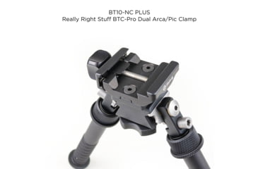 Image of Atlas V8 Bipod, 5-9.4in Height Range, Area 419 ARCALOCK Clamp, Black, BT10NCPLUSA419ARCALK
