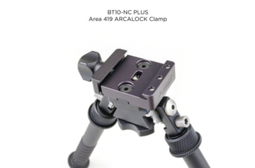 Image of Atlas V8 Bipod, 5-9.4in Height Range, Area 419 ARCALOCK Clamp, Black, BT10NCPLUSA419ARCALK