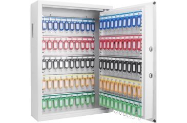 Image of Barska 100 Key Cabinet Digital Wall  Safe, White, Medium AX13262
