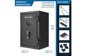 Image of Barska 2.02 Cu. ft Biometric Keypad Fire Resistant Safe, Black, Medium, AX13744