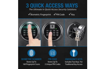 Image of Barska 2.02 Cu. ft Biometric Keypad Fire Resistant Safe, Black, Medium, AX13744