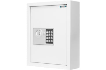 Image of Barska 40 Capacity Fixed Position Key Cabinet Digital Keypad Wall Safe, White, Small, AX13964
