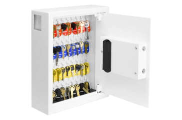 Image of Barska 40 Capacity Fixed Position Key Cabinet Digital Keypad Wall Safe, White, Small, AX13964