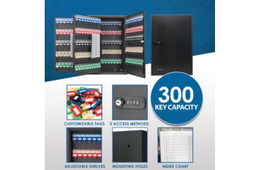 Image of Barska 300 Capacity Adjustable Key Cabinet