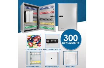 Image of Barska 300 Capacity Adjustable Key Cabinet