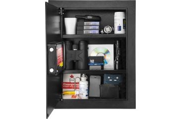 Image of Barska Biometric Wall Safe (Left Opening), Black, Medium AX13034