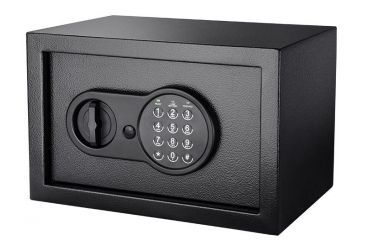 Image of Barska Compact Keypad Safe, Low Battery Alert, 12 Gauge Sheet Steel Construction, Black, Outer Size 12.25 x 8 x 8 in AX12616
