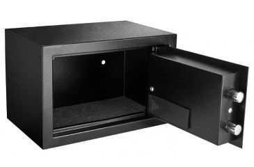 Image of Barska Compact Keypad Safe, Low Battery Alert, 12 Gauge Sheet Steel Construction, Black, Outer Size 12.25 x 8 x 8 in AX12616