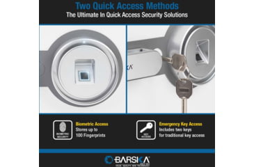 Image of Barska Fire Resistant Security Safe, Compact Biometric, 0.75 Cu, White, Medium, AX13738