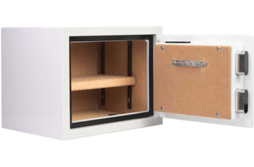 Image of Barska Fire Resistant Security Safe, Compact Biometric, 0.75 Cu, White, Medium, AX13738
