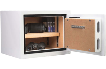 Image of Barska Fire Resistant Security Safe, Compact Biometric, 0.75 Cu, White, Medium, AX13738