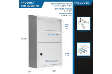 Image of Barska Large Locking Wall Mount Drop Box, White, Large, CB13956