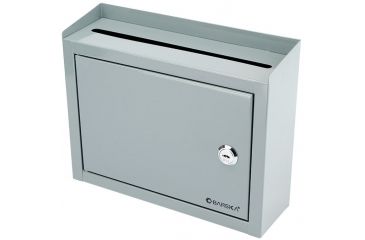 Image of Barska Multi-Purpose Drop Box - Key Lock, Includes 2 Keys, Gray, 9.75 x 3 x 7.75 in CB12710