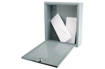 Image of Barska Multi-Purpose Drop Box - Key Lock, Includes 2 Keys, Gray, 11.5 x 3.5 x 13 in CB12712