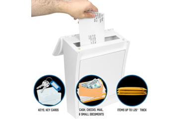 Image of Barska Small Locking Wall Mount Drop Box, White, Small, CB14076