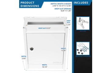 Image of Barska Small Locking Wall Mount Drop Box, White, Small, CB14076