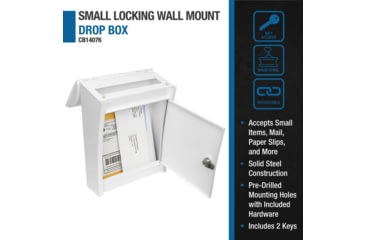 Image of Barska Small Locking Wall Mount Drop Box, White, Small, CB14076